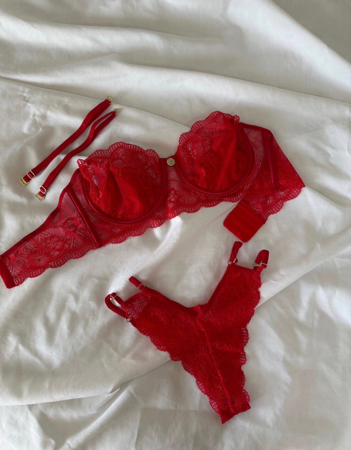 Grecia Set Bandeau en Encaje Floral